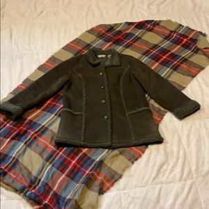 L.L. Bean Faux Suede Shearling Coat